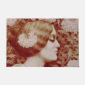 Paillasson Femme Dormante Art Nouveau Parmi Les Fleurs (Devant)
