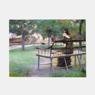 Paillasson Femme sur un banc (par Edwin Austin Abbey)