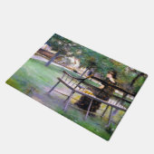 Paillasson Femme sur un banc (par Edwin Austin Abbey) (Incliné)