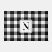 Paillasson Ferme Black Custom Monogram Buffalo Plaid (Devant)