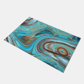 Paillasson ferme bleu turquoise Tourbillons turquoise à grain (Incliné)