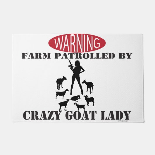 Paillasson Ferme d'avertissement patrouillée par Crazy Goat L (Devant)