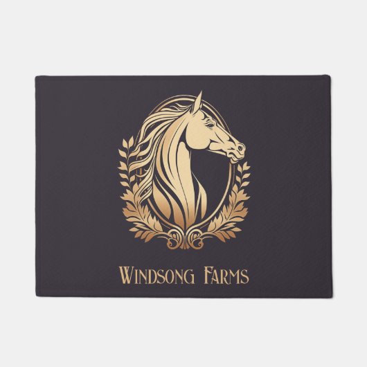 Paillasson Ferme de chevaux sur mesure chic (Devant)