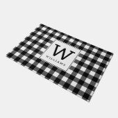 Paillasson Ferme moderne Buffle noir Plaid Monogramme (Incliné)