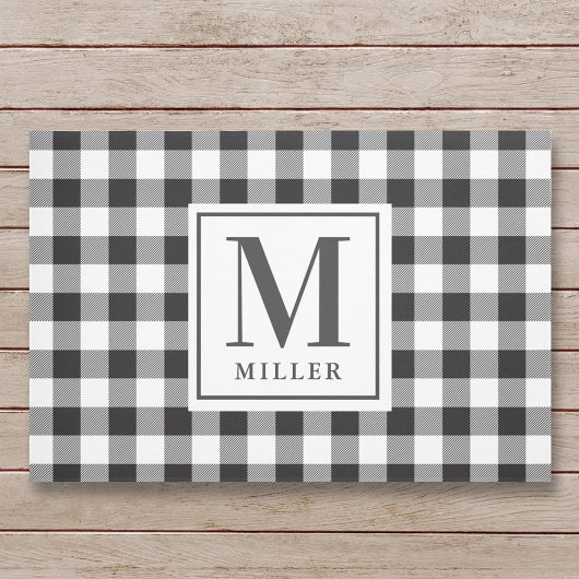 Paillasson Ferme moderne Buffle noir Plaid Monogramme
