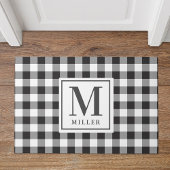 Paillasson Ferme moderne Buffle noir Plaid Monogramme