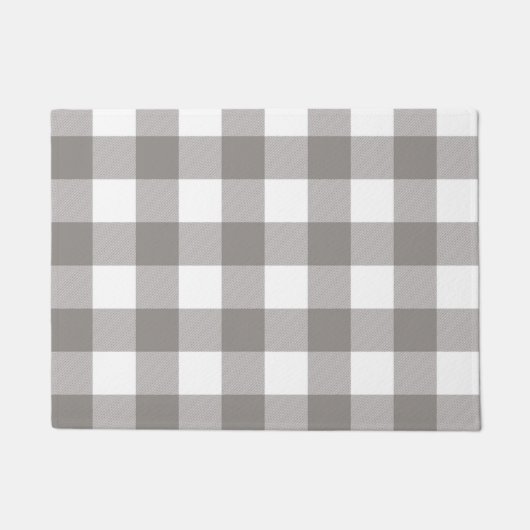 Paillasson Ferme Rustic Grey & White Buffalo Plaid Carré (Devant)