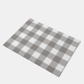 Paillasson Ferme Rustic Grey & White Buffalo Plaid Carré (Incliné)