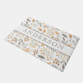 Paillasson Festive Automne Aquarelle Foliage Nom de famille (Incliné)