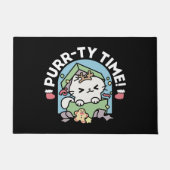 Paillasson Fête de Noël avec Purr-ty Time Cat (Devant)