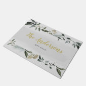 Paillasson Feuillage d'aquarelle de moutarde et d'olive perso (Incliné)