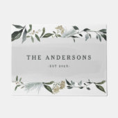 Paillasson Feuillage d'aquarelle de moutarde et d'olive perso (Devant)