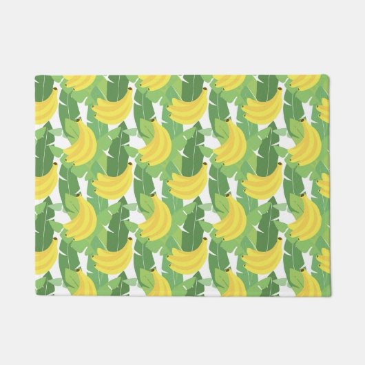Paillasson Feuille de banane et motif de fruit (Devant)