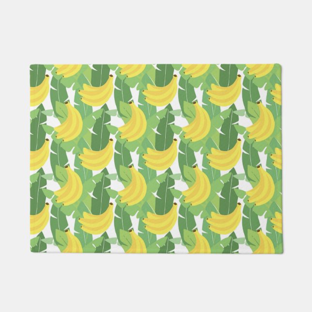 Paillasson Feuille de banane et motif de fruit (Devant)