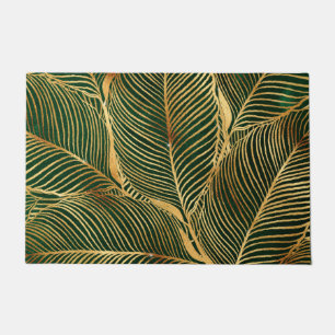 Paillasson Feuille d'or Forêt verte Élégant Motif