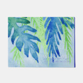 Paillasson Feuille tropical moderne de feuille de nom de (Devant)