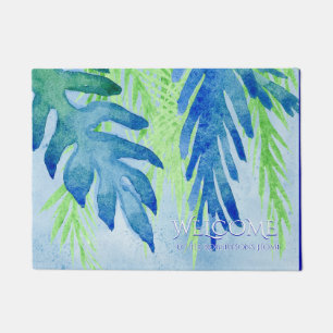 Paillasson Feuille tropical moderne de feuille de nom de
