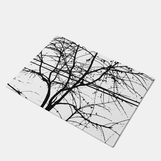 Paillasson Feuilles, Branches Et Lignes Électriques À L'Autom (Incliné)