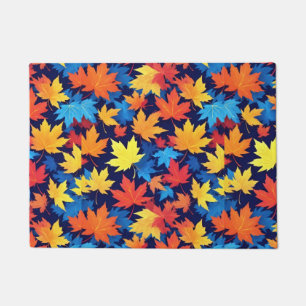 Paillasson Feuilles Colorées D'Automne Sur Arrière - plan Ble