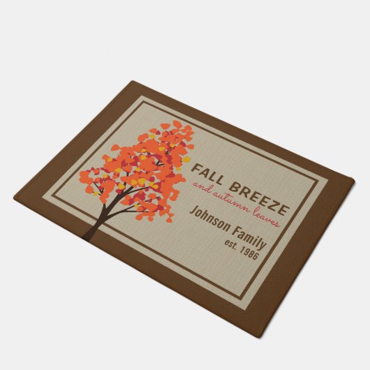 Paillasson Feuilles colorés personnalisés automne (Incliné)