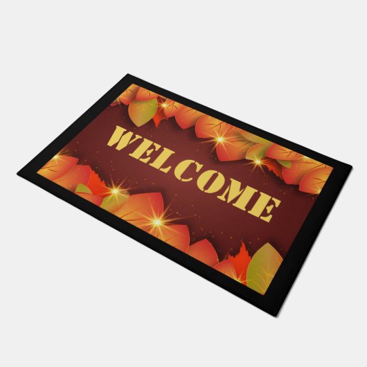 Paillasson Feuilles d'automne Accueil Porte claire Mat (Incliné)