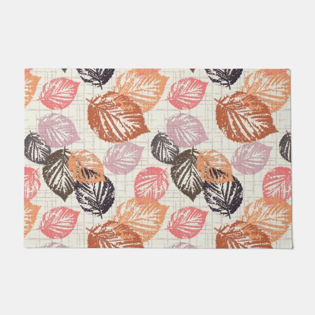 Paillasson Feuilles d'automne sur le beige. (Devant)