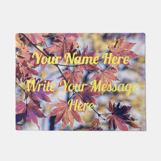 Paillasson Feuilles de automne colorées avec aquarelle de cou