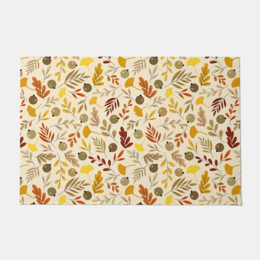 Paillasson Feuilles de Fall Ginkgo et Motif d'olive (Devant)