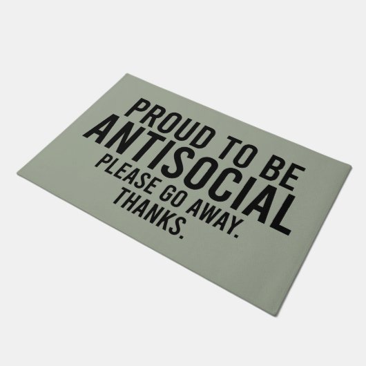 Paillasson Fier D'Être Antisocial Amusant Introvert (Incliné)