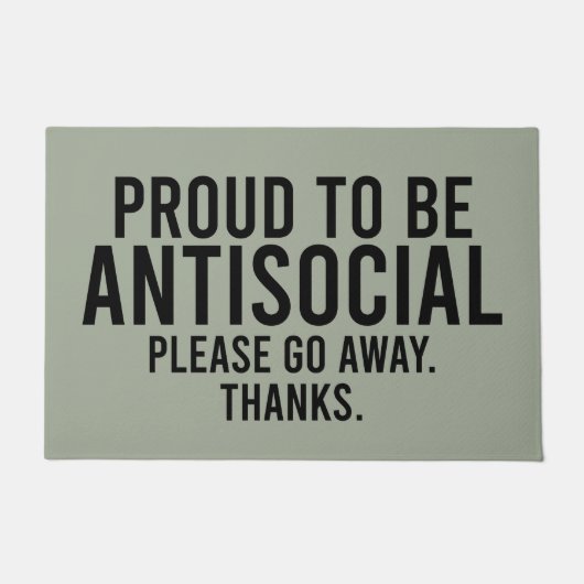 Paillasson Fier D'Être Antisocial Amusant Introvert (Devant)