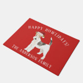 Paillasson Fil Haired Fox Terrier Joyeux Howlidays Noël (Incliné)
