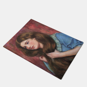 Paillasson Fille aux beaux longs cheveux bruns