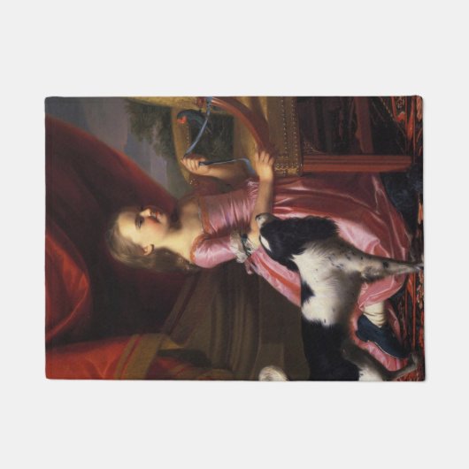 Paillasson Fille avec un oiseau et un chien (John Singleton C (Devant)
