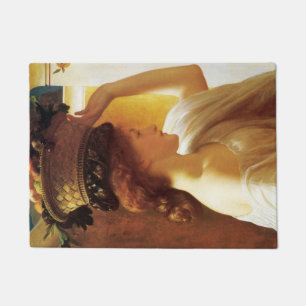Paillasson Fille avec un panier de fruits (par Frederic Leigh