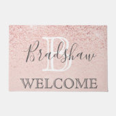 Paillasson Fille Rose Parties scintillant or étincelles Nom d (Devant)