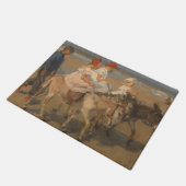 Paillasson Filles équitation ânes sur la plage (Isaac Israels (Incliné)