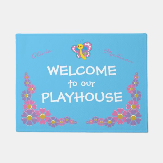 Paillasson Filles Playhouse accueil bleu (Devant)