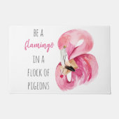 Paillasson Flamant rose Aquarelle Exotique Rose Moderne Avec  (Devant)