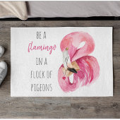 Paillasson Flamant rose Aquarelle Exotique Rose Moderne Avec