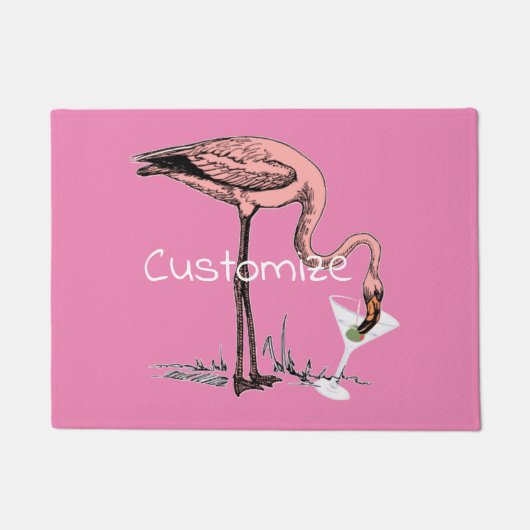 Paillasson Flamant rose Boire Martini Thunder_Cove (Devant)