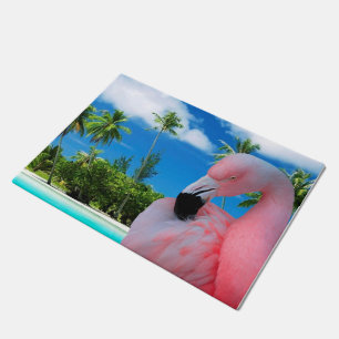 Paillasson Flamant rose et plage