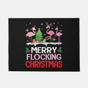 Paillasson Flamant rose Noel Casquettes Danse Sur Neige Joyeu