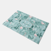 Paillasson Flamant rose Orchidée Tropical Motif Turquoise ID8 (Incliné)