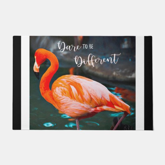 Paillasson Flamant rose rose Oser être différent Citation Scr (Devant)