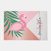 Paillasson Flamant rose rose tropical (Devant)