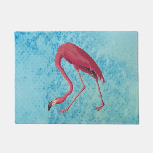 Paillasson Flamant rose rose vintage (Devant)