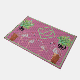 Paillasson Flamants roses Flamant rose rose Palm Terra Cotta