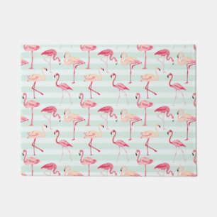 Paillasson Flamants roses Rétro Sur Les Grilles De Monnaie