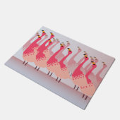 Paillasson Flamboyance des Flamants roses Coral Pink Bleu cla (Incliné)