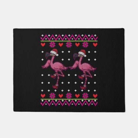 Paillasson Flamingo Christmas I Want A Flamingo (Devant)